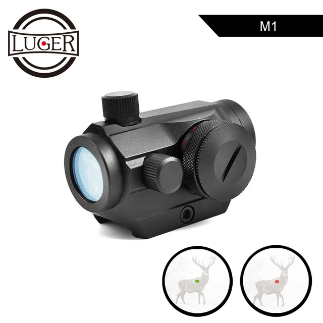US $15.69 LUGER Hunting Rifle Scope Red Green Dot Airsoft Tactical Holographic Optical Aiming Sight Scope 20m