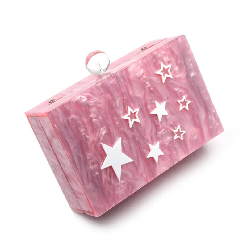 Новинка, розовая акриловая Милая кожаная сумка и сумочка, вечерняя сумка, сумка с буквами и звездами, Геометрическая Сумка для девушек, женская сумка на цепочке, сумки-мессенджеры