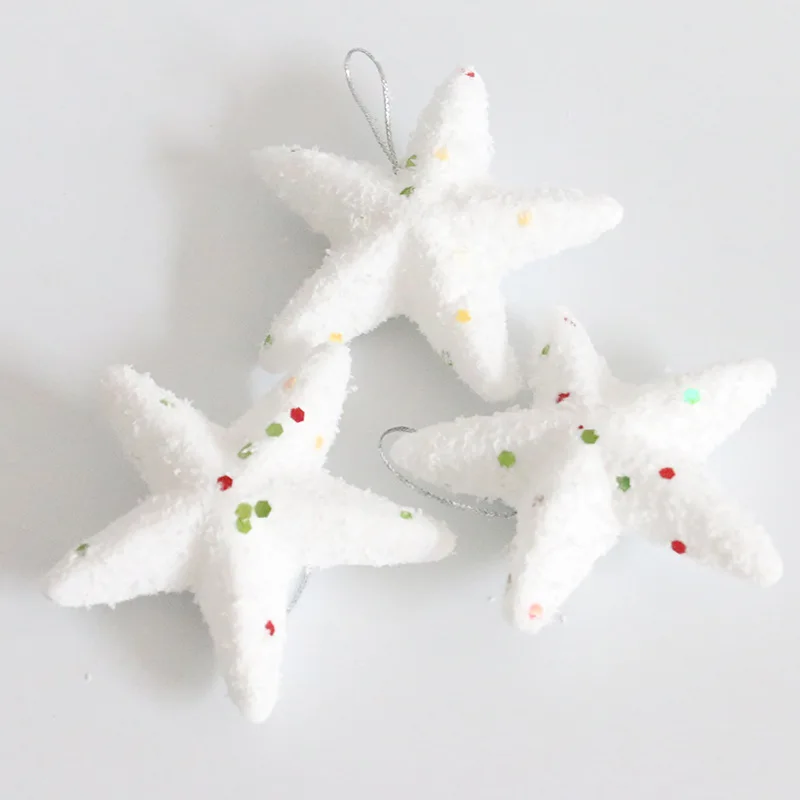 6pcs Snow stars Сделай Сам, бант, Рождественское украшение, дерево, подвесной набор, вечерние, новогодние, рождественские аксессуары для дома - Цвет: 6pcs Snow stars