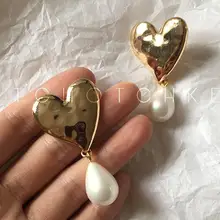 Вечное чудо Ретро Сердце искусственный жемчуг серьги-гвоздики рождественские подарки на вечеринку для женщин Kpop Редкие Панк Boho милые 5355