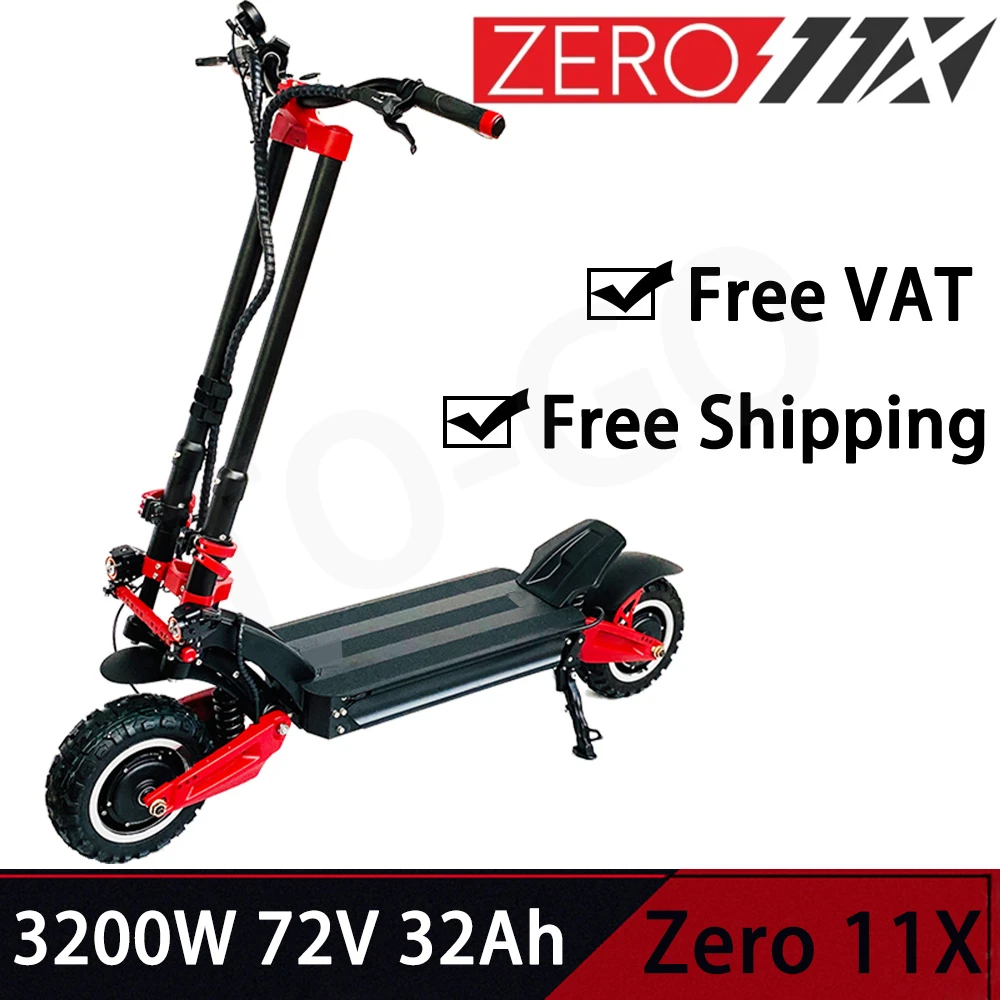 INStore ZERO 11X Inch Dual Motor Electric Scooter 72V 32A 3200W Off road Street E scooter 110km