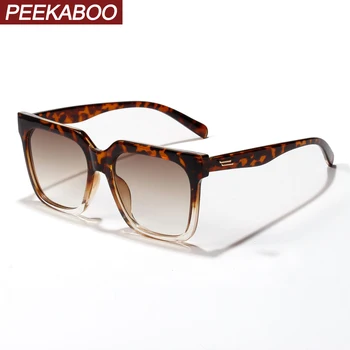 

Peekaboo oversized square sunglasses women leopard orange summer big ladies sun glasses retro men uv400 hot sale dropshipping