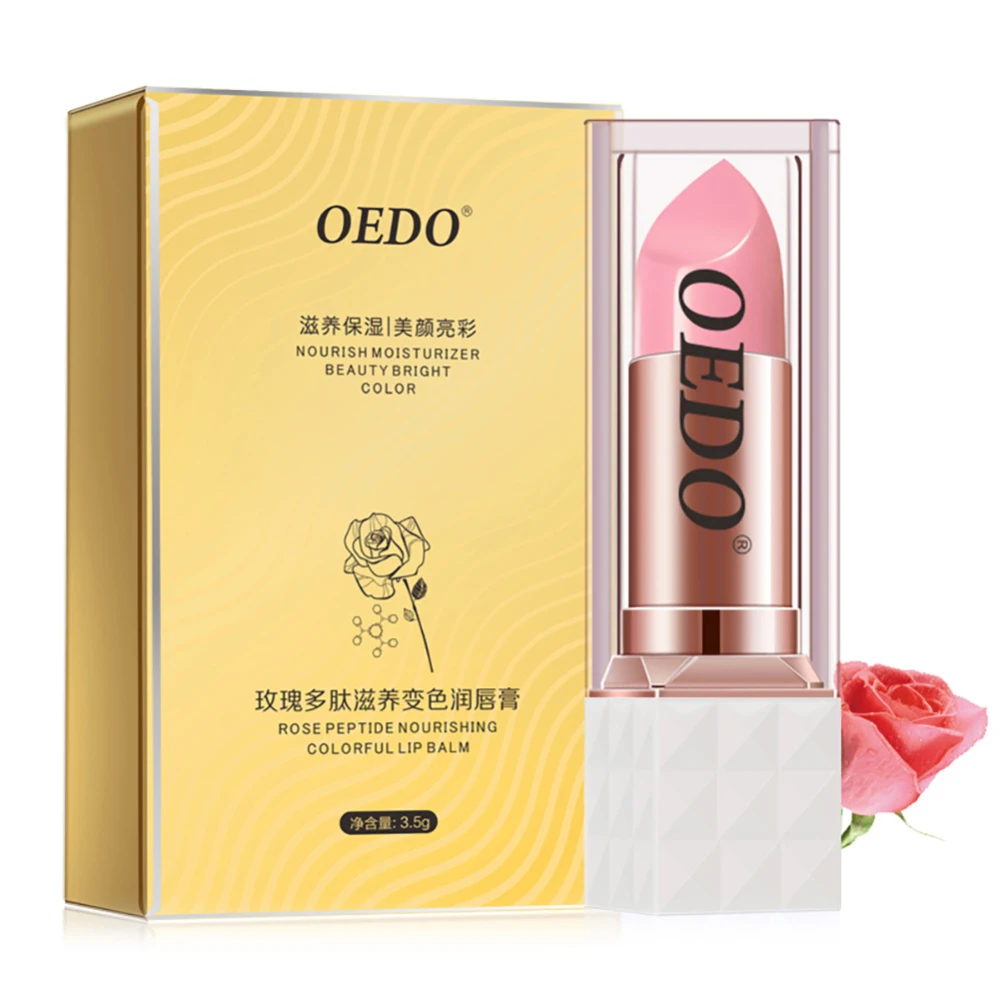 

3.5g Rose Peptide Nourishing Colorful Lip Balm Anti Aging Antifreeze Anti-chapped Lip Balm
