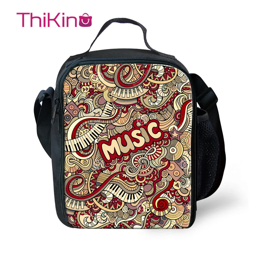 Thikin Rock музыкальный узор сумки для обедов для учеников, мальчиков и девочек портативный кулер для детей Птерозавр сумка для пикника для девочек
