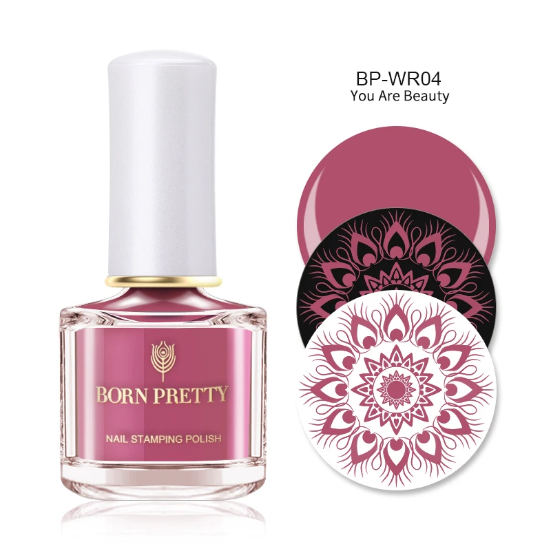 BP-WR04 6ML Pure Born pretty, голографическая штамповка лак для ногтей цветной штамп Шаблон Печать лак для ногтей трафаретные гвозди лак 6 мл 15 мл - Цвет: BP-WR04 6ML Pure