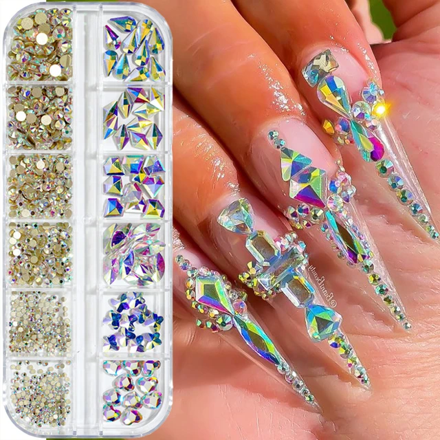 1 Box Nail Art Small Rhinestones Colorful Mixed Size AB Shiny