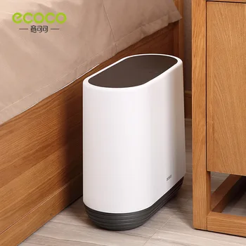 

097 Simple Extruded Toilet Garbage Can with Lid Household Creative Nordic Toilet Trash Can Narrow Paper Basket