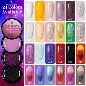 

BORN PRETTY 5ml Gel Nail Polish Nail Color Glitter Thermal Soak Off UV Gel Varnish Painting Drawing Gel Nail Art Design