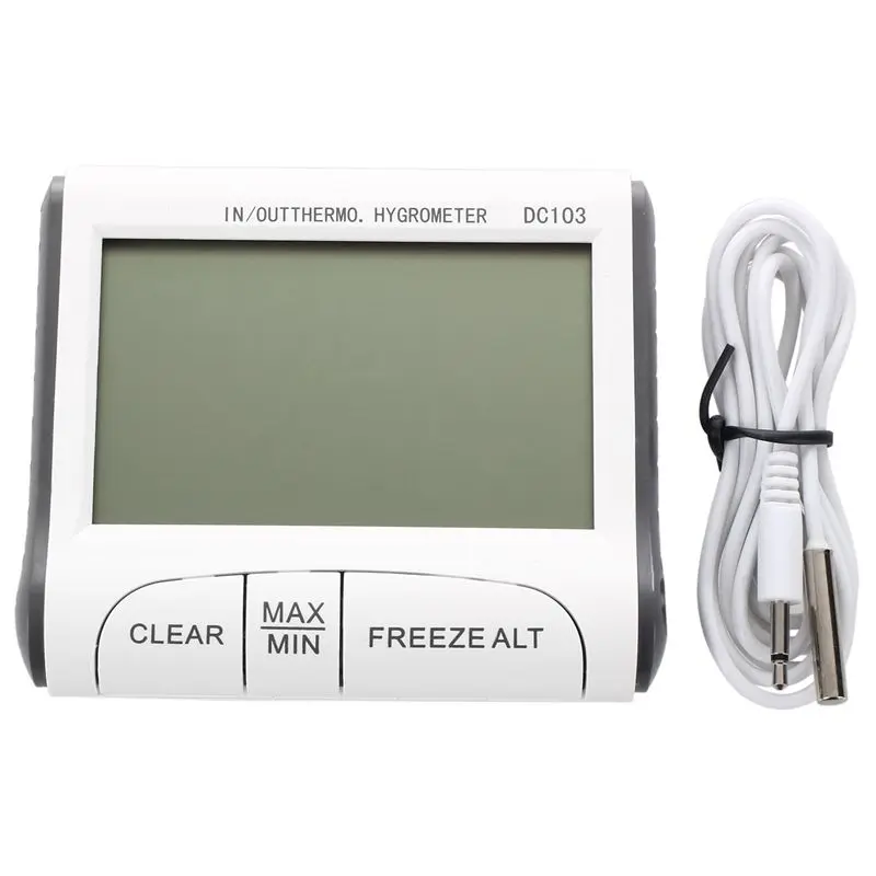 GTBL lcd Цифровой термометр гигрометр Измеритель влажности и Проводная температура с внешним датчиком белый