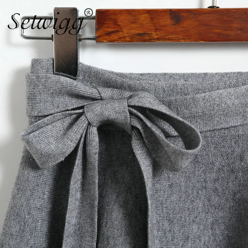 Женская трикотажная Юбка миди с бантом до колена|winter knitting skirt|midi skirtknit skirt |