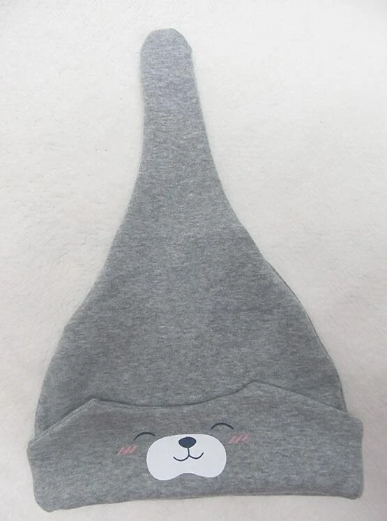 Кошка теплая зима осень медведь мультфильм крючком Детская шапка Девочка Мальчик Дети трикотажный хлопок для младенцев Новорожденные малыши фотографии реквизит - Цвет: Серый