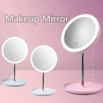 

4 Colors Makeup Backlit Mirror Light with Natural White LED Daylight Vanity Mirror Detachable/Storage Base 3 Modes Makeup Mirror