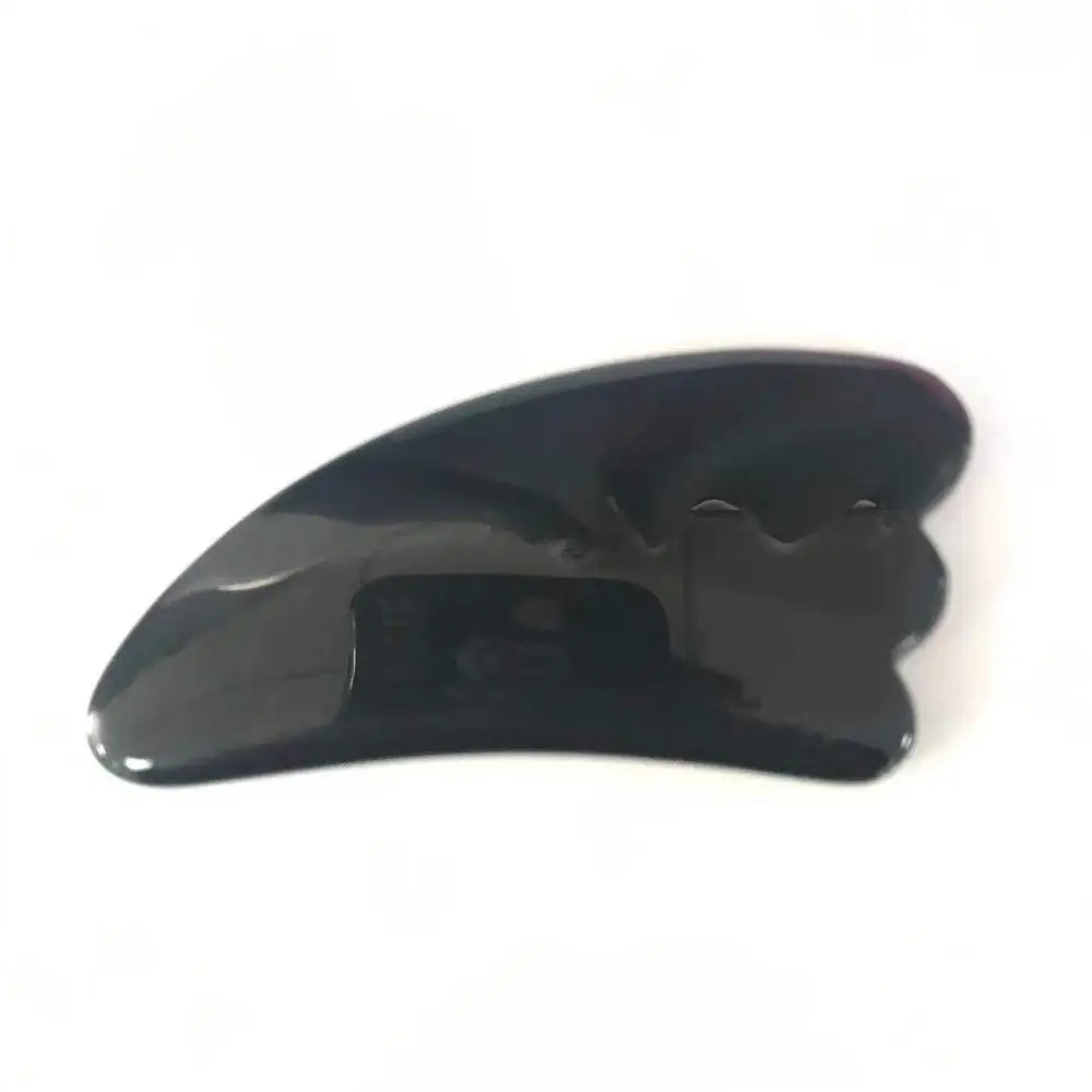 gua sha Board Натуральный черный обсидиан ролик Gua Sha доска Кристалл кварц драгоценный камень массаж лица ролик для похудения против морщин для женщин здоровье - Цвет: gua sha Board