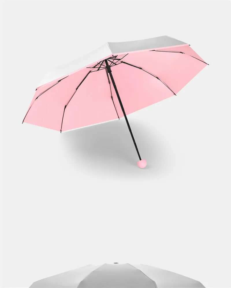 PALONY Pocket five fold mini umbrella silver glue sun protection uv protection windproof women's colorful folding mini umbrella