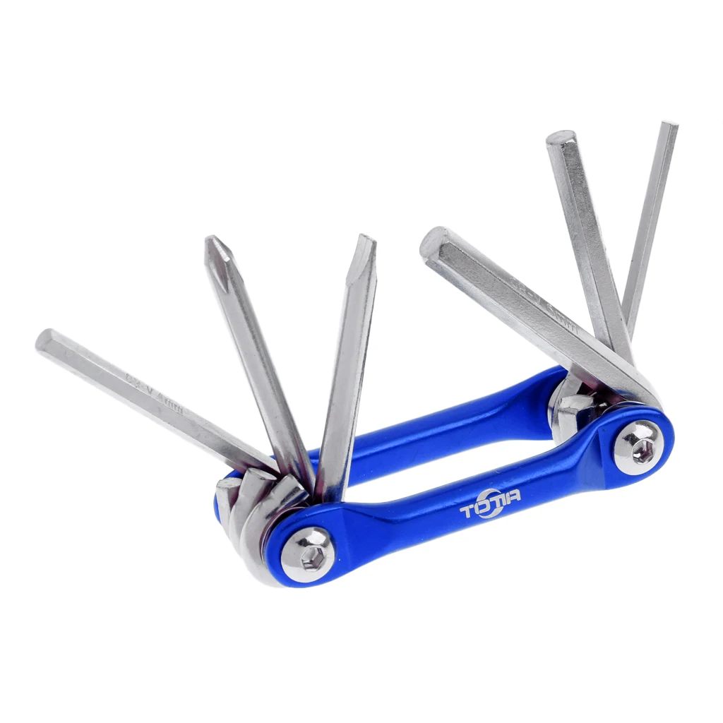 6 in 1 Multifunction Bicycle Bike Mechanic Repair Tool Kit Compact Folding Cycling Emergency Repair Tools Set