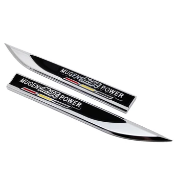 

Car Side Stickers for Mugen Power Logo Metal Fender Blade Badge Decals for Honda Civic Accord CRZ Jazz City Fit CRV Crosstour