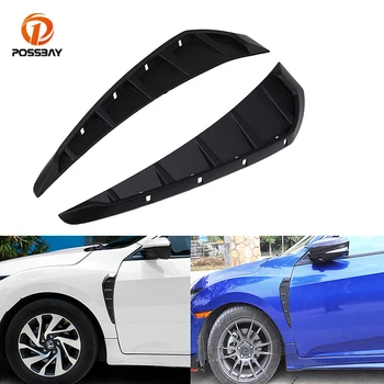 

POSSBAY Black Car Side Wing Air Flow Fender Intake Vent Cover ABS Stickers for Honda Civic Sedan/Coupe/Hatchback 2016-present