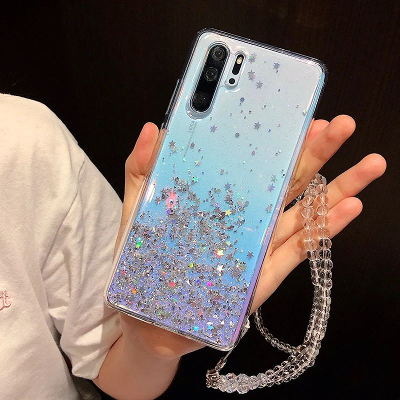 Прозрачный блестящий Мягкий чехол из ТПУ для HUAWEI P40 Lite E P20 P30 Pro New Mate 20 30 Y5P Y7P Y5 Y6 Y7 Y9
