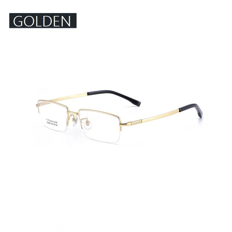 GOLDEN 140 мужские Оптические очки для компьютера, оправа для очков, очки, модные очки, оправа для близорукости, по рецепту, прозрачные линзы, титановые очки - Цвет оправы: GOLDEN