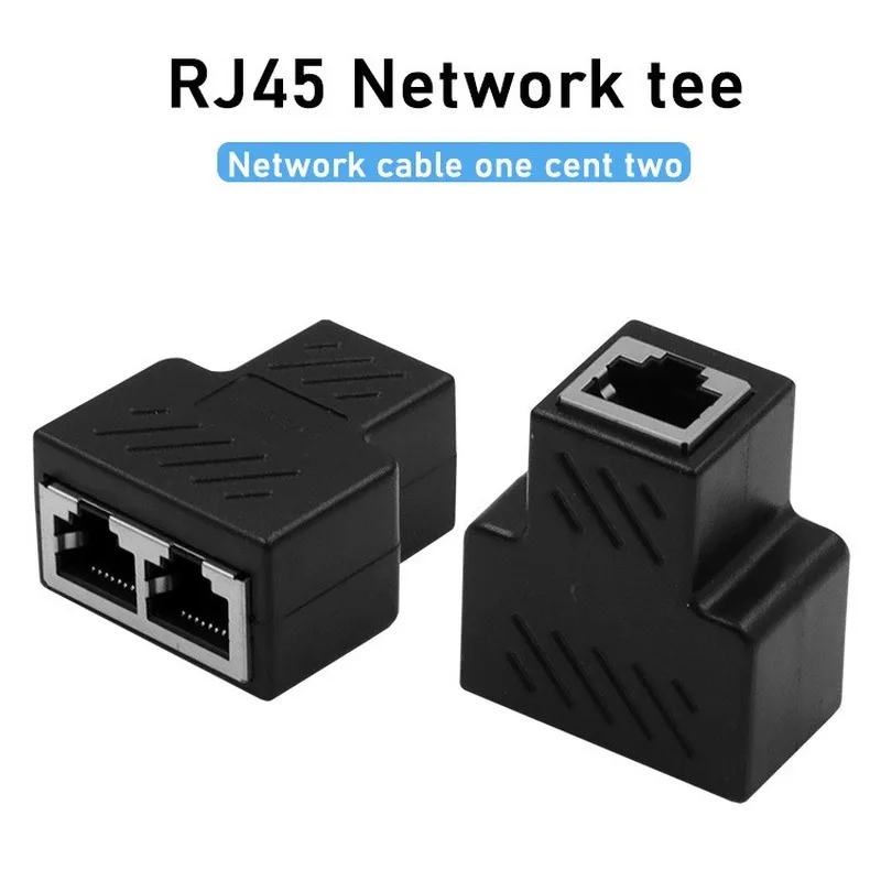 1 To 2 Ways RJ45 LAN Ethernet Network Cable Dual Splitter Connector Adapter 