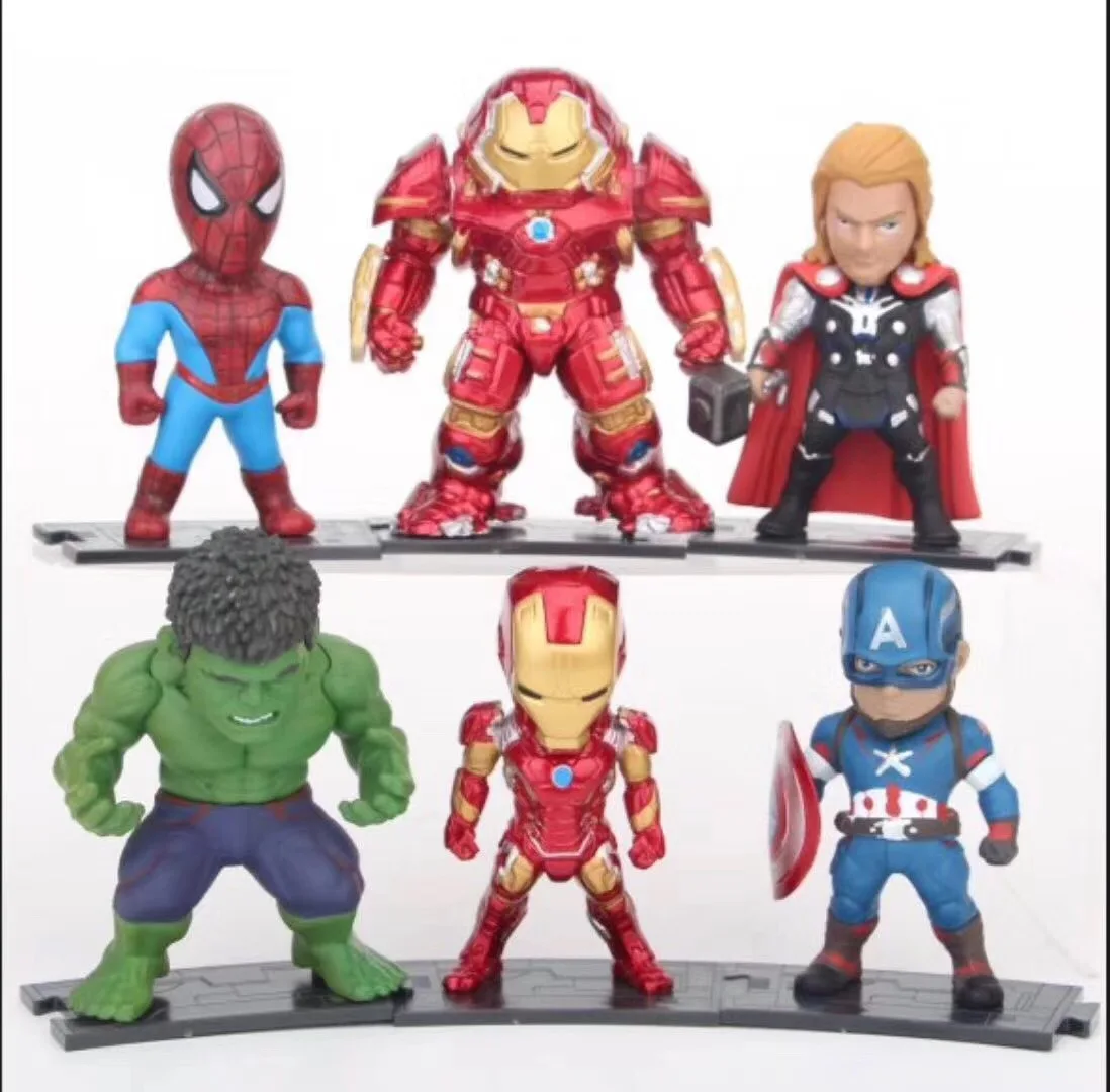 

Avengers Garage Kit Iron Man Hulk Armored Anti-America Captain Spider-Man Thor Cute Garage Kit