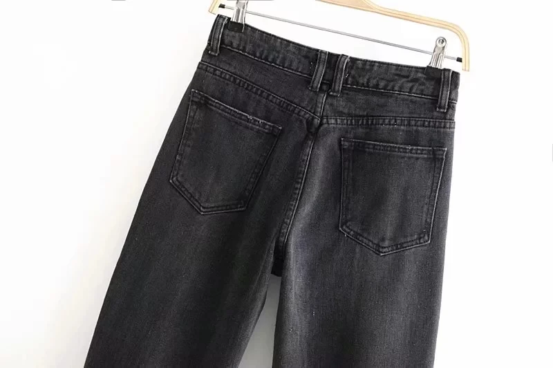 Увядшие винтажные джинсы для мамы женские с высокой талией джинсы Прямые Лоскутные шитые нитки джинсы для женщин Джинсы бойфренда для женщин
