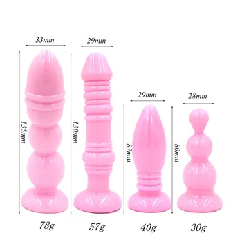 Silicone Thread Anal Plug Beads Jelly Toys Skin Feeling Dildo Adult Sex Toys for Men Sex Products Butt Plug Sex Toys for Woman 3