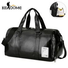 Ginásio saco de couro sacos de desporto grande homem treinamento tas para sapatos senhora fitness yoga viagem bagagem ombro preto saco do esporte xa512wd(China)