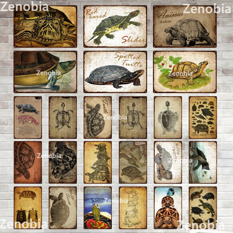 

Значок в виде черепахи, дневной знак, забавный декор комнаты, ретро Плакаты для бара, кухни, клуба, мужская пещера, настенное художественное украшение