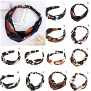 

2020 Fashion Leopard Women's Hairband High Elastic Hair Band Wide Side Cross Knot Headband For Women Girls Headwear Turban