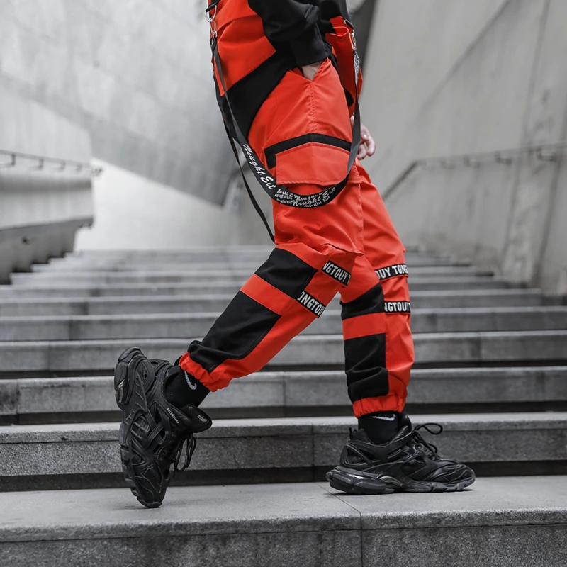 Orange and black cargo pants Clearance