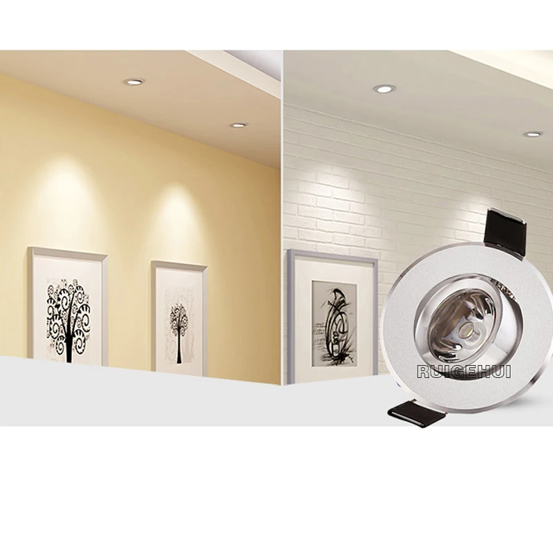 Aluminum Round LED Dimmable Ceiling Downlight 1W 3W AC90-260V DC12V Recessed LED Spot Light Led Bulb Cutout 50mm With Driver led spotlight led downlight