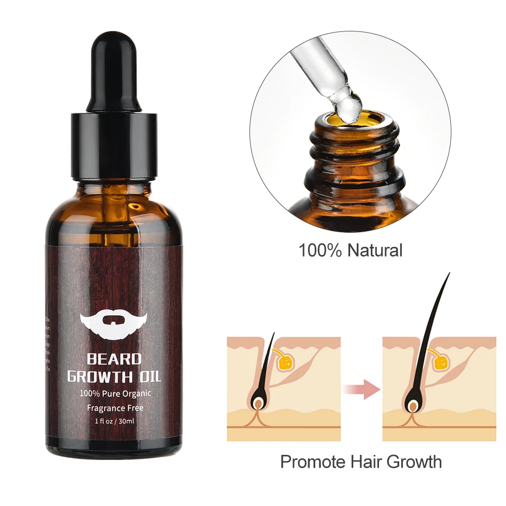 Beard Growth Kit Barber Hair Growth Enhancer Set Beard Beard Growth Oil Serum Nourishing Growth Essential Oil Facial Beard Care 2