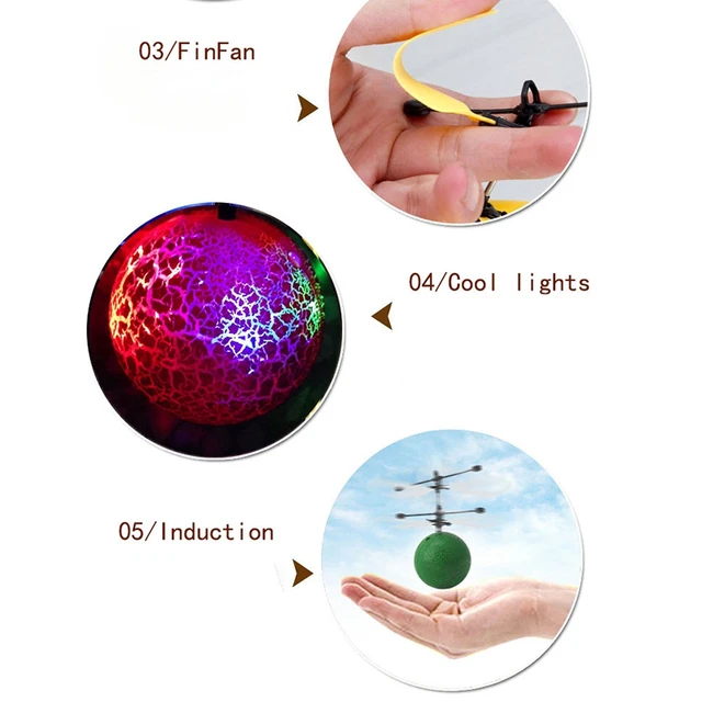 Infrared Induction Drone Flying Flash LED Lighting Ball Helicopter Child Kid Toy Gesture-Sensing No Need To Use Remote Control U 6