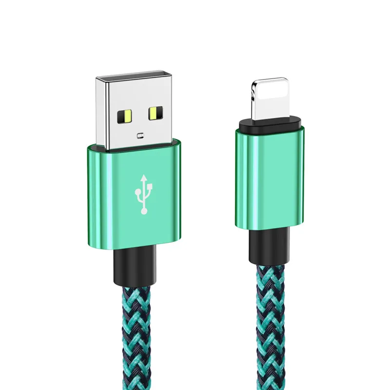 Зеленый 20 см 1 м 2 м 3 м данных USB зарядное устройство быстрый кабель для iPhone 11 Pro X XR XS MAX 5 5S 6 6s 7 8 Plus iPad зарядки происхождения длинный провод шнур - Цвет: Зеленый