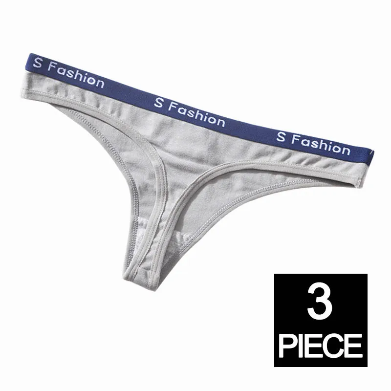 M 3pcs Женские сексуальные трусики-стринги, набор хлопковых трусов, мягкое нижнее белье, удобные стринги с буквами, плюс трусики большого размера, нижнее белье XL, 3 шт./лот,# D - Цвет: M 3pcs