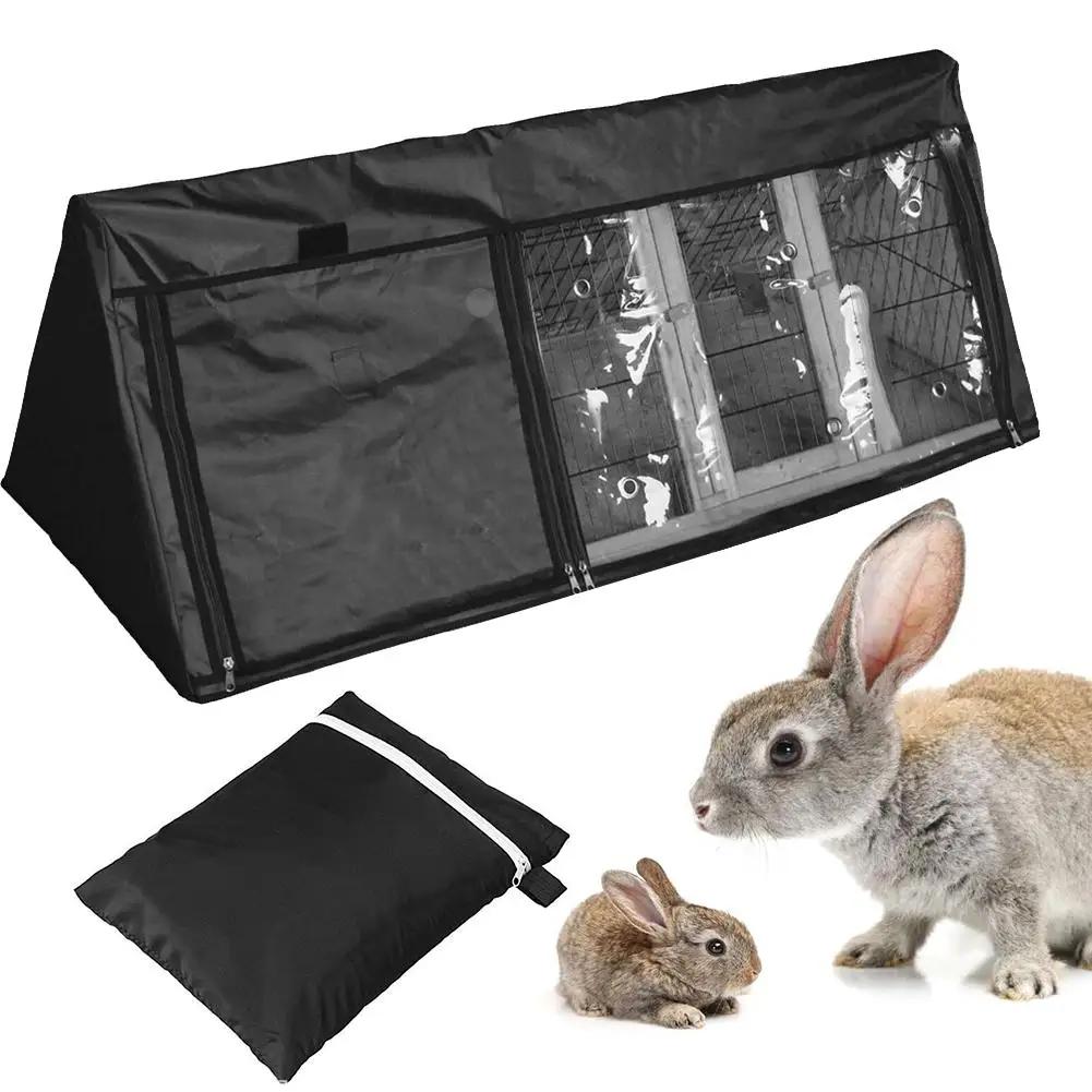 

Small Pet Triangle Rabbit Cage Dust Cover 210D Oxford Cloth Rabbit Hutch Covers Waterproof And Durable Rabbit Cage Accessories