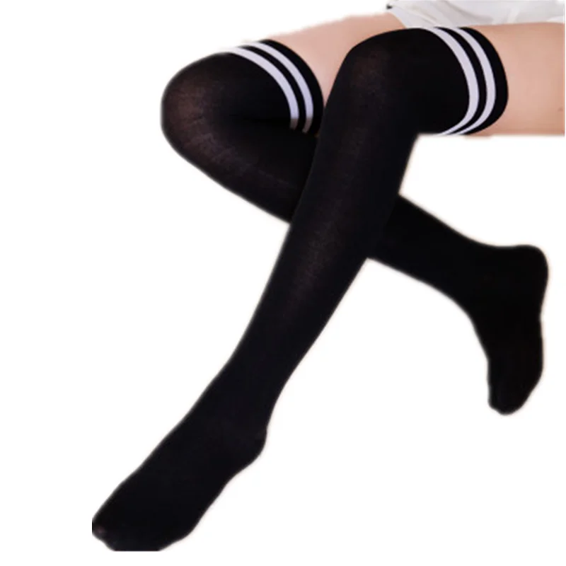Fashion Kawaii Thigh High Socks Striped Over Knee Socks Girls Lady Long Compression Women's