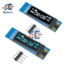 0.91 Polegada 4 pinos 128x32 iic i2c série azul branco módulo de exibição oled ssd1306 driver ic placa de tela lcd 3.3v 5v para arduino pic