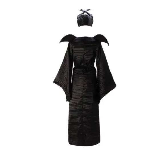 M-xl плюс размер Хэллоуин малифисента для косплея костюмы женщина страшный ужас комплект одежды с рогами Черная Королева одежда ведьмы
