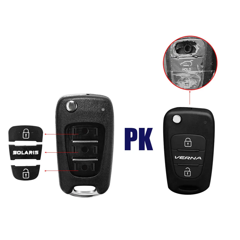 Корпус для автомобильного ключа OkeyTech раскладной ключ с 3 кнопками Kia Rio Picanto Ceed Cerato