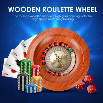 

Wooden Roulette Wheel Set Turntable Leisure Table Games