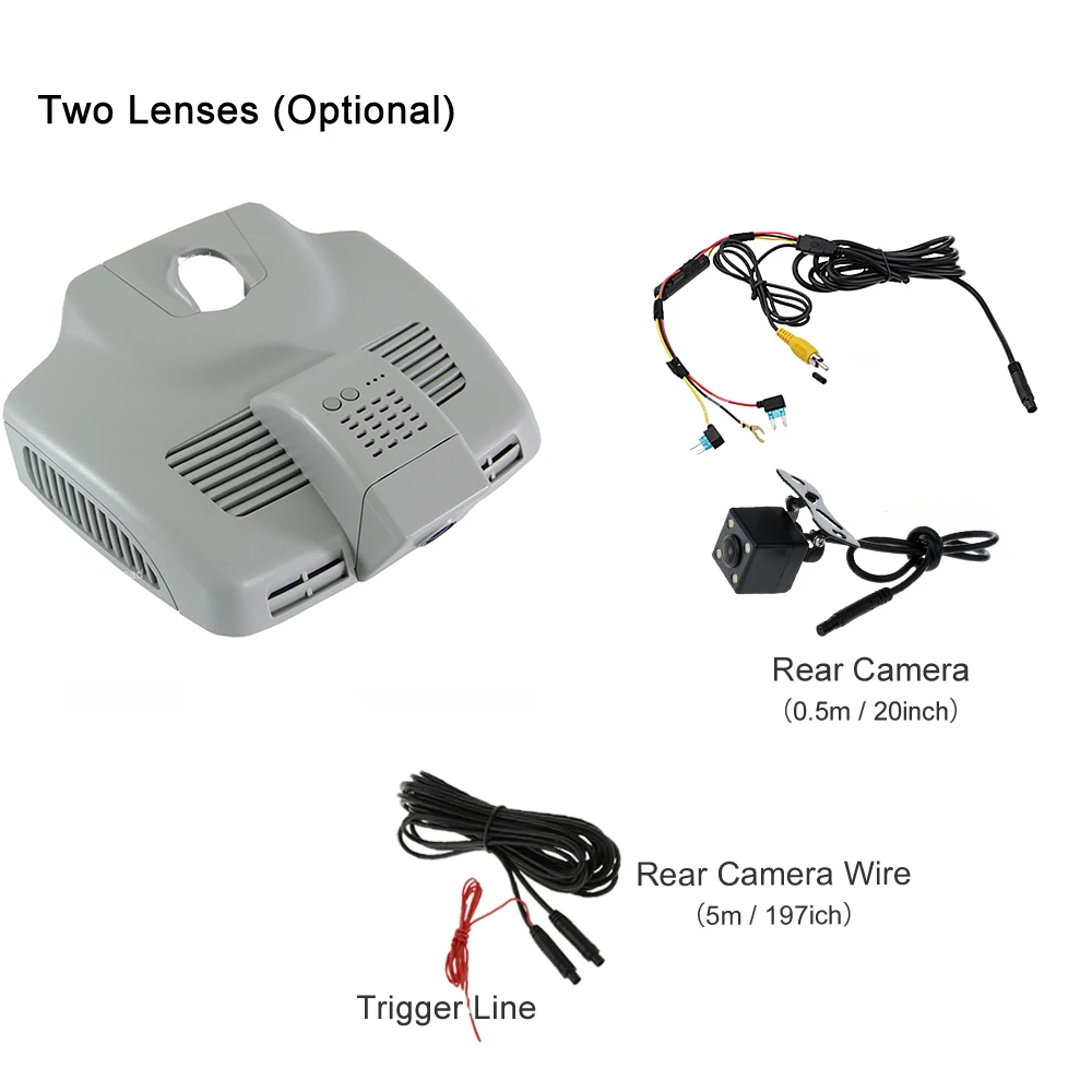 Gray Double Camera Автомобильный регистратор DVR видеорегистратор камера Wifi цифровой видеорегистратор для Mercedes Benz E Class W213 S213 E200 E250 E300 E400 E43 E53 - Название цвета: Gray Double Camera