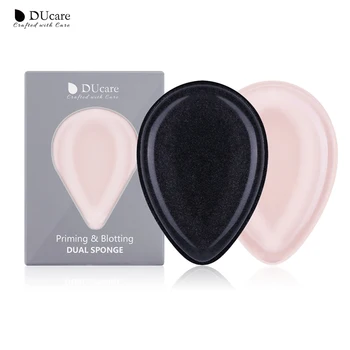 

DUcare 2 pieces of black and complexion jelly soft silicone gel puff sponge for makeup foundation cream BB cream makeup Tools