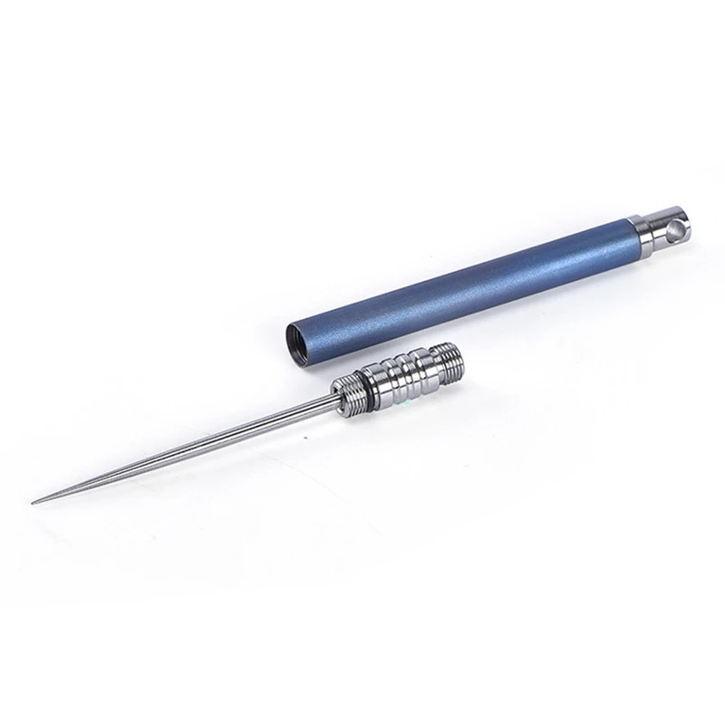 4Pc Titanium Alloy Outdoor Edc Toothpick Bottle Fruit Fork Camping Tool Titanium Toothpick Lightweight Portable Multi