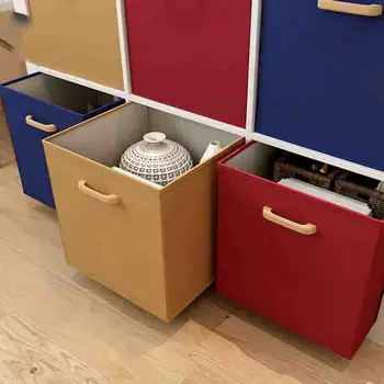 

New 13 inch Pure color Cube Storage Box Folding Washed Oxford Cloth Fabric Storage Bins For Toys Organizers Storage Basket