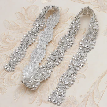 

Yanstar Silver stones and crystals rhinestone applique sew on rhinestone for clothing