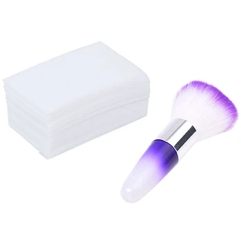 

901 Pcs Nail Accessories: 900 Pcs Manicure Polish Remover Clean Wipes & 1 Pcs Dust Cleaner Face Blush Brush