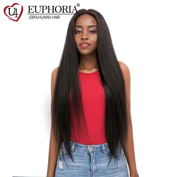

Natural Color Lace Front Wigs Brazilian Remy Straight Long Wigs 13x4 Lace Frontal Wigs Human Hair Wig Natural Hairline EUPHORIA