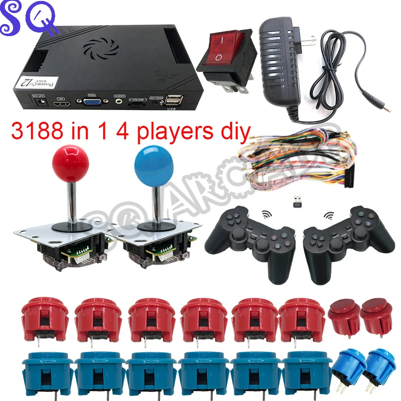Pandora Box 12 XII 3188 в 1 семейная версия аркадная консоль 4 игрока набор сделай сам 3P P